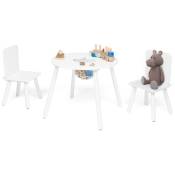 Table + 2 chaises enfant candice avec espace de rangement