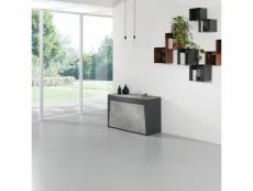 Table console extensible design coliseo xl avec rallonges-chaises intégrées gris béton-structure gris ardoise 120cm 20100892896