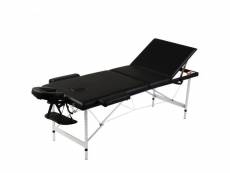 Table pliable de massage 3 zones avec cadre en inox