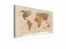 Tableau - world map: beige chic-60x40 A1-N5874