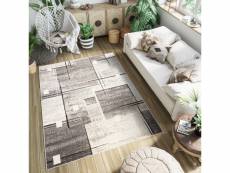 Tapis de salon design moderne petra tapiso beige marron crème carrés 240x330 cm 3024 1 244 2,40*3,30 PETRA