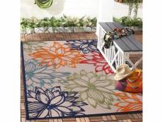 Tapis exterieur 60x110 cm rectangulaire chicheko multicolore terrasse, jardin adapté au chauffage par le sol