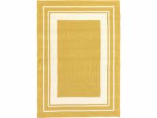 Tapis imitation fibres naturelles intérieur et extérieur - provence - jaune safran - 160 x 230 cm