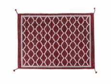 Tapis moderne toronto, style kilim, 100% coton, rouge, 180x120cm 8052773472395