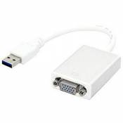 Techly VGA USB 3.0 M/F VGA USB 3.0 Blanc
