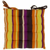 Thedecofactory - oasis - Galette en coton à rayures multicolores 38x38 - Multicolore