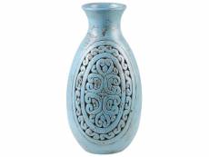Vase décoratif turquoise 26 cm megara 243256
