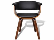 Vidaxl chaise de salle à manger bois courbé et similicuir 241058