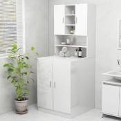 Vidaxl - Meuble pour machine à laver Blanc brillant