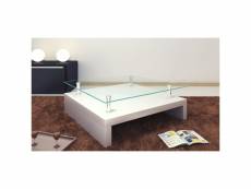 Vidaxl table basse avec dessus de table en verre blanc 60697