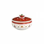 Villeroy & Boch Toy's Delight Sucrier, Porcelaine Premium, Blanc/Rouge
