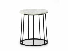 Vs venta-stock table auxiliaire table basse ronde colombo avec plateau en marbre blanc massif et pieds métalliques en couleur noir mat. /diamètre: 35