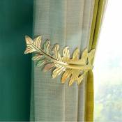 1 paire d'embrasses de rideaux en alliage de métal en forme de feuille antique pour chambre à coucher, salon (doré) Fei Yu