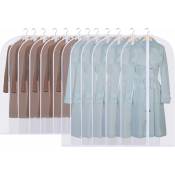 12 Pcs Housses de Vêtements, Housse pour Costume/Penderie Protection Pliable ▏Sac de Vêtement, Protection Transparentes Anti-poussière Imperméables