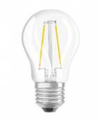 Ampoule LED E27 / Sphérique claire - 2,5W=25W (2700K, blanc chaud) - Osram transparent en verre