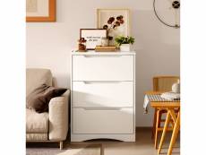 Bealife Commode 3 tiroirs de chambre, armoire à tiroirs, avec dispositif anti-basculement, pour salon, chambre, bureau et chambre d'enfant, blanc