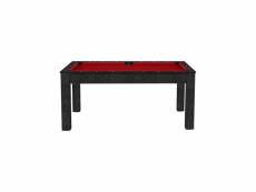 Billard convertable table 6 personnes texas noir boisé et rouge (tapis) A013A025A037A079