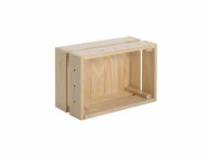 Caisse modulable en pin massif empilable - l38,4 x