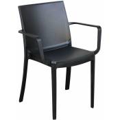 Chaise empilable avec accoudoirs pour bar de jardin extérieur Victoria Bica Couleur: Noir