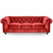 Chesterfield - Canapé chesterfield 3 places velours