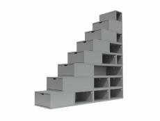 Escalier cube de rangement hauteur 200 cm gris ESC200-G