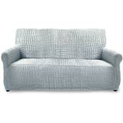 Facilitys - Housse de canapé & Housse de fauteuil extensible - gris Gris 3 places - Gris