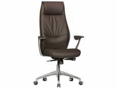 Finebuy chaise de bureau fauteuil de direction pivotant avec accoudoirs | chaise tournante appui-tête | cuir véritable - réglable en hauteur - dossier