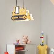Globo - Lampe suspendue lampe pour chambre d'enfant lampe pour enfant lampe en bois lampe pour lampe en bois, motif chenille mdf jaune noir, 2