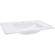 Helloshop26 - Lavabo salle de bain encastré 80x46 cm smc blanc - Blanc