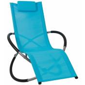 HMBL-04-BLUE Chaise longue bleu, relax de jardin, chaise