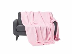 Homescapes couverture en coton bio gaufré coloris rose, 280 x 230 cm SF1119E