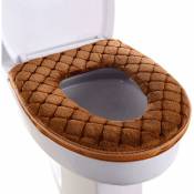 Housse de siège de toilette (marron), coussin de siège de toilette doux, chauffe-toilette, lavable, universel, coussinets de couverture de siège de