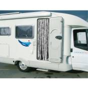 Incasa - Rideau chenille pour porte camping-car Coloris - Gris et blanc, Dimension (cm) - 56 x 185