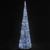 Inlife - Cône lumineux décoratif pyramide led Acrylique Blanc froid 90cm