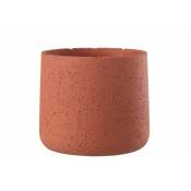 Jolipa - Cache pot en céramique orange 19x19x17 cm