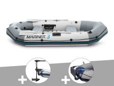 Kit bateau gonflable 3 places Mariner 3 avec moteur, rames et gonfleur - Intex
