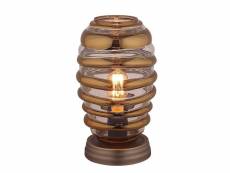 Lampe à poser ovale en verre transparent style vintage - nelson 70587251