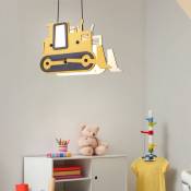 Lampe suspendue lampe pour chambre d'enfant lampe pour enfant lampe en bois lampe pour lampe en bois, motif chenille mdf jaune noir, 2 ampoules