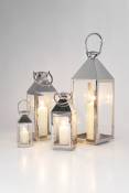 Lanternes Giardino set de 4 argentées Kare Design