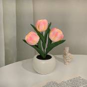Led tulipe Night Light Simulation lampe de table de fleurs am lioration de la maison ambiance lampe bureau / chambre / Bar / Caf Romantique pot cadeau