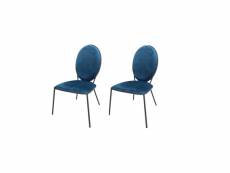 Louis lot de 2 chaises - velours bleu - l 51 x p 96