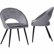 Made In Meubles - Chaise style fauteuil velours Elouan (lot de 2)