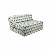 Matelas invité cube 3D - matelas pliable -90x200x15 cm - matelas de camping - blanc noir