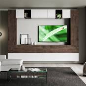 Meuble TV mural moderne suspendu en bois blanc A105