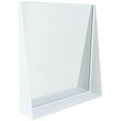 Miroir de salle de bain avec tablette en Métal Blanc 38 x 41 cm Tendance Blanc
