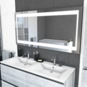 Miroir salle de bain led auto-éclairant chronos 140x70x4.5cm