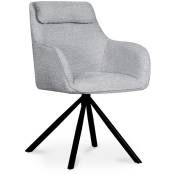 Mobilier Deco - kimy - Chaise pivotante effet peau de mouton gris clair