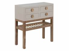 Mystic - meuble rangement 4 tiroirs en paulownia et