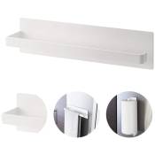 Porte-mouchoirs magnétique, support de rouleau de papier toilette sans poinçon, étagère à mouchoirs magnétique murale, blanc
