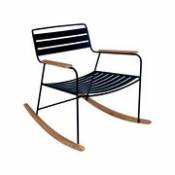Rocking chair Surprising / Métal & teck - Fermob bleu en métal